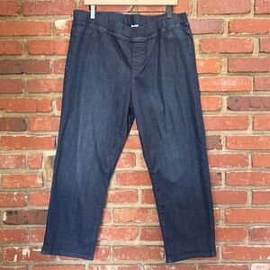 Eileen Fisher Blue Slim Cropped Stretch Denim Organic Cotton Pants Size XL NWT